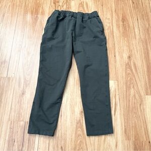 Orvis Women’s Pull On Stretch Cotton High Rise Pants Zip Pockets L Olive Green